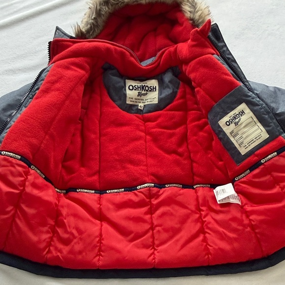OshKosh B'gosh Charcoal and Scarlet Hooded Jacket - Picture 7 of 12